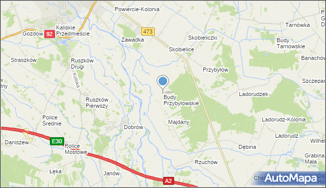 mapa Budy Przybyłowskie, Budy Przybyłowskie na mapie Targeo